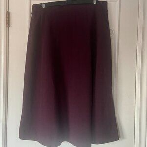 Merlot Red Full Midi Skirt - Size Med